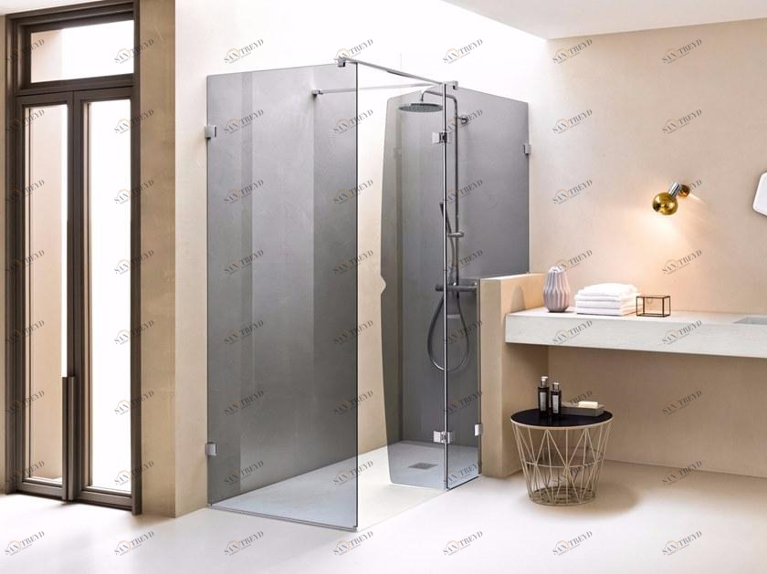 ARBLU Угловая душевая кабина из алюминия и стекла с распашной дверцей Elite sun-id-1393012