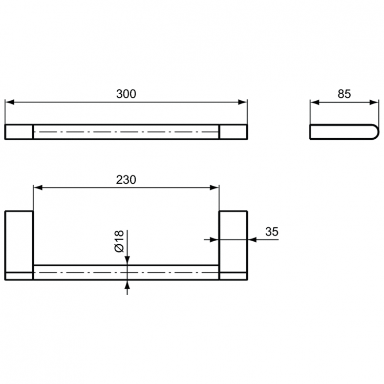 N1385AA Полотенцедержатель 350 мм Ideal Standard CONNECT - Вид №2