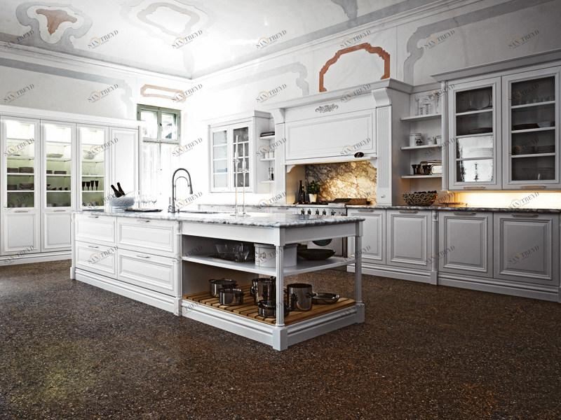 Cesar Лакированная кухня с островом Elite sun-id-1464920