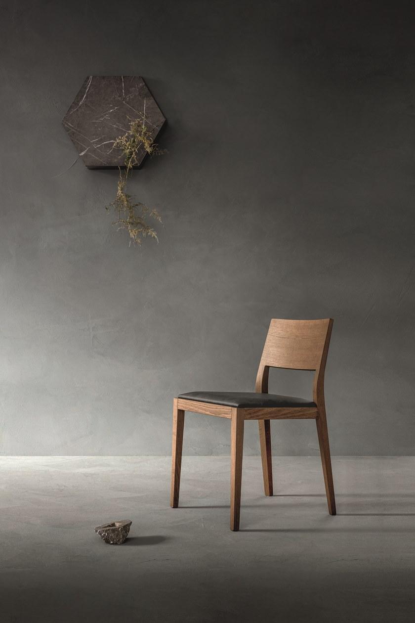 ZANETTE Стул из орехового дерева каналетто и сиденье из экокожи sun-id-1475857 - Вид №1