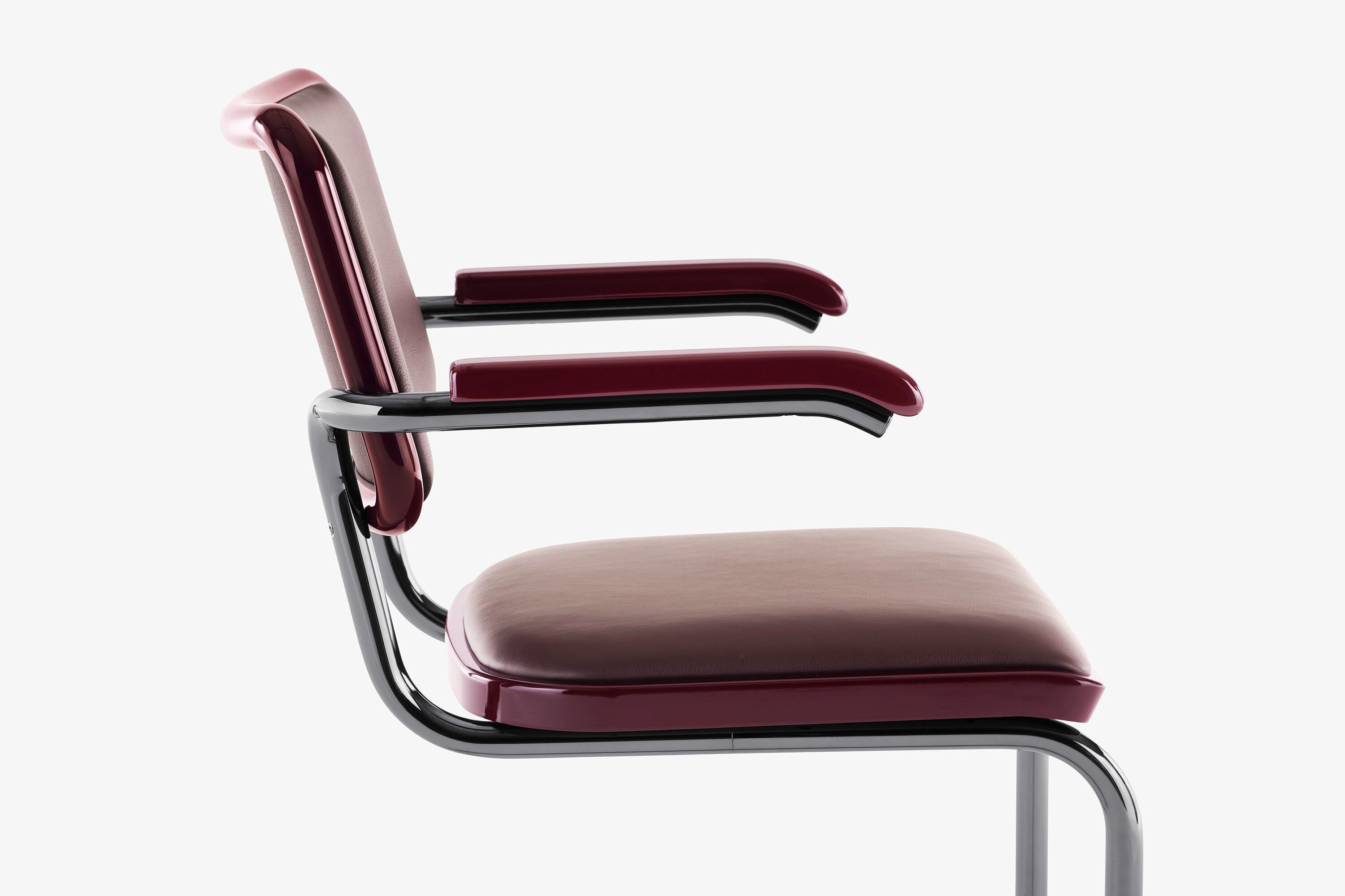 Стальной и кожаный консольный стул THONET JS. THONET ARCH-00115948 - Вид №1