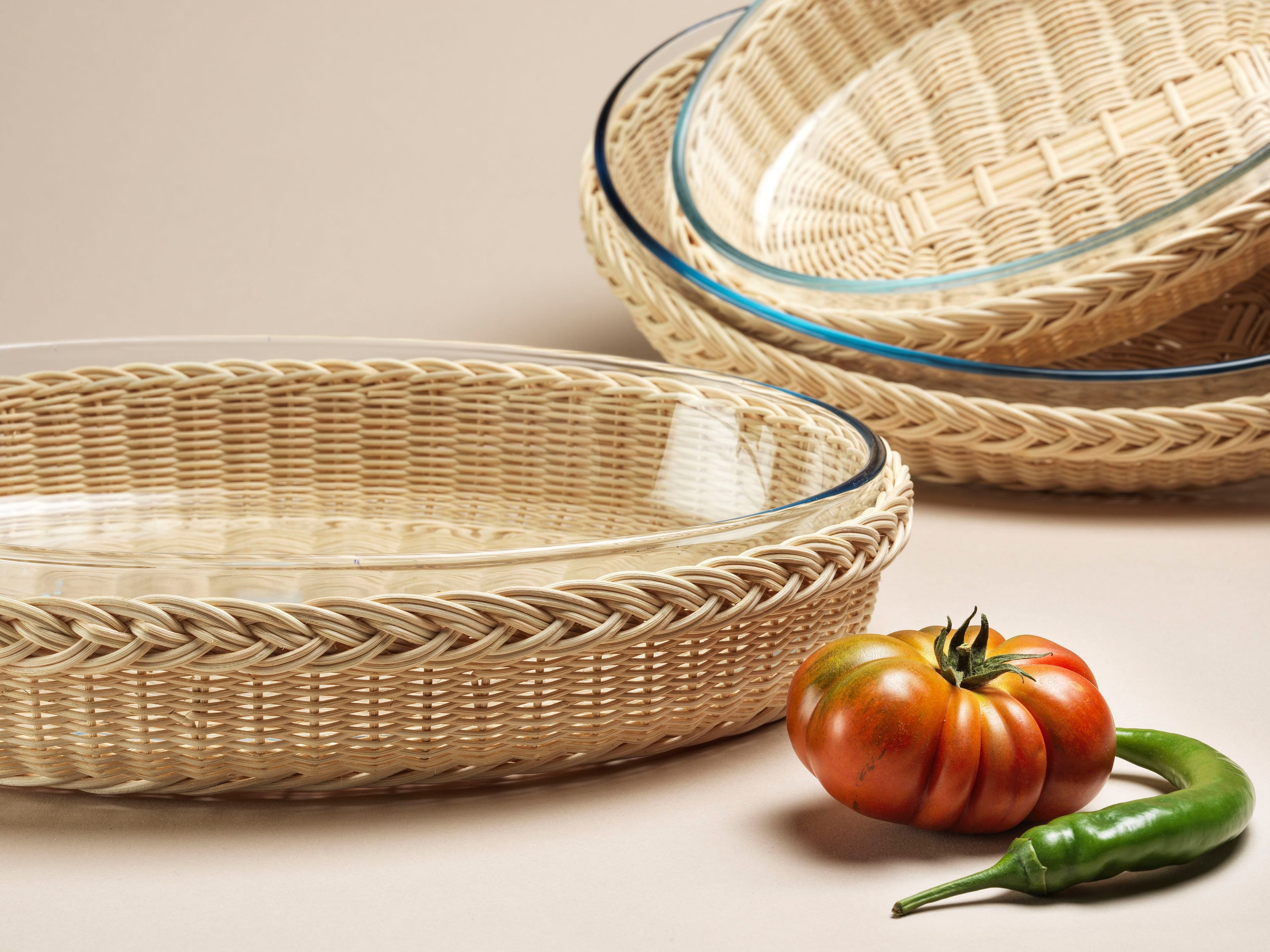 Корзина из медуллина со стеклянной жаростойкой из пирекса Mila Maurizi Mise en Place ARCH-00087886 - Вид №2