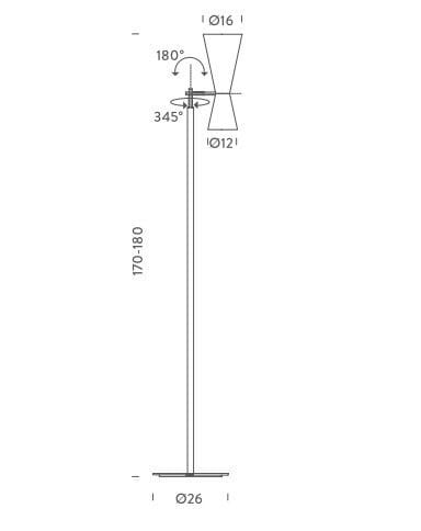 Алюминиевый регулируемый светодиодный торшер In Stock Nemo ARCH-00019980