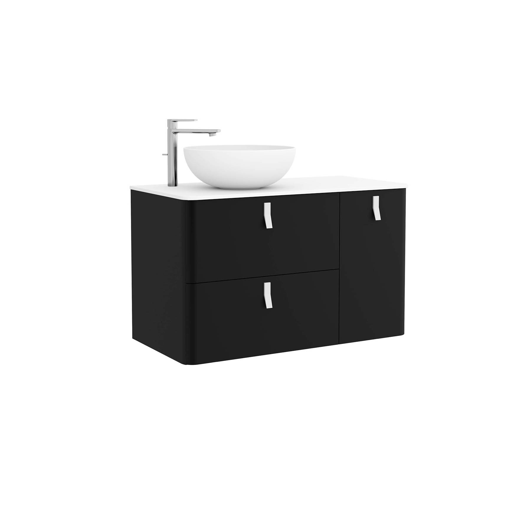 24611 SALGAR Мебель для умывальника UNIIQ 900 правая MATT BLACK Мягкий черный  - Вид №2