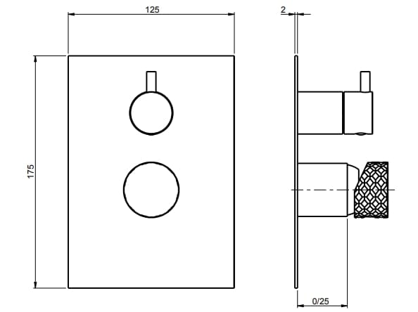 Встраиваемый смеситель для душа с пластиной Rubinetterie Frattini Pepe XLS ARCH-00103713 - Вид №4