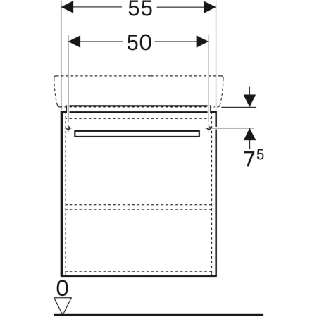 862056000 Шкафчик для раковины Geberit Renova Compact, с одной дверью Geberit  - Вид №11