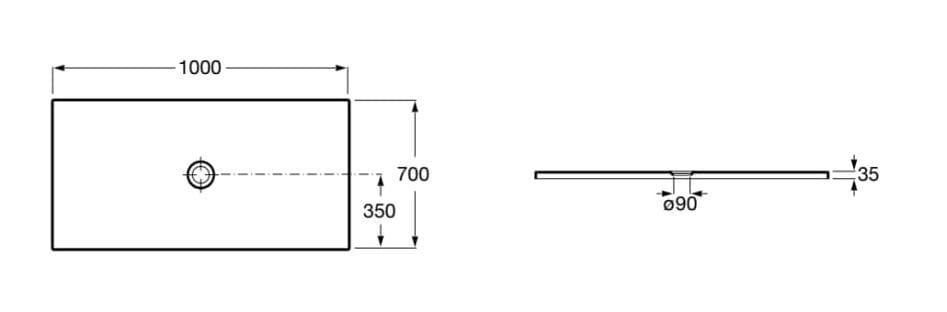 Прямоугольный акриловый ультра-плоский поддон для душа Roca Cratos ARCH-00138031 - Вид №42