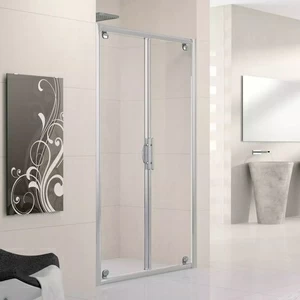 Двери в нишу 102 см LUNES B Novellini LUNES с серебристым профилем