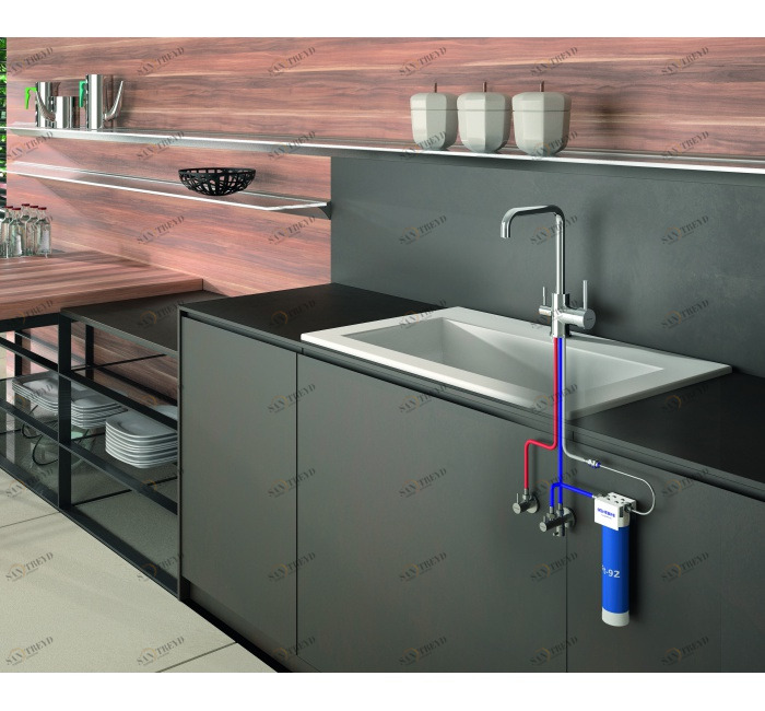 GENEBRE 65702 18 45 66 Смеситель для мойки, однорычажный, трехходовой, холодный старт 