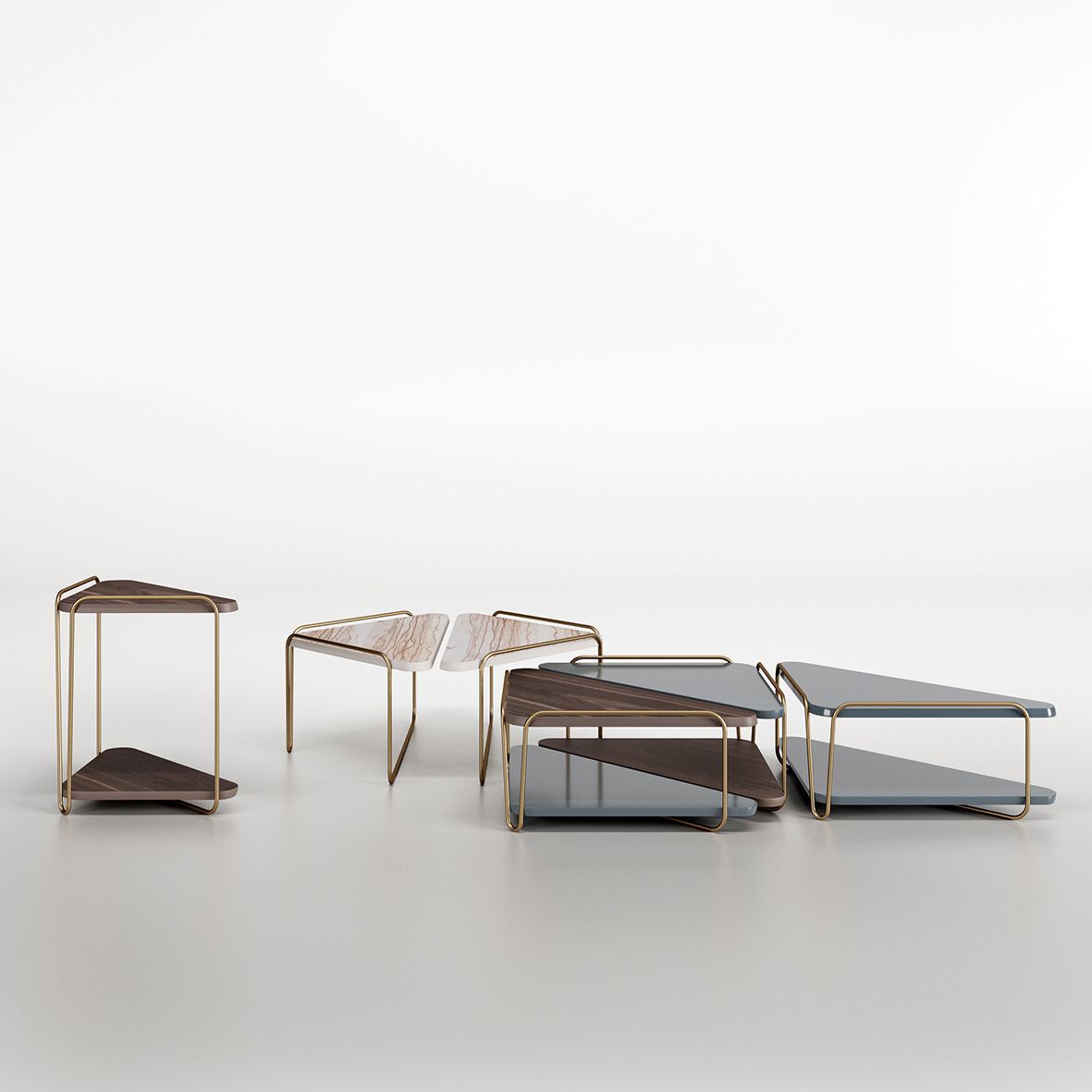 Керамический треугольный журнальный столик Bizzotto Italia Нара ARCH-00152814 - Вид №2