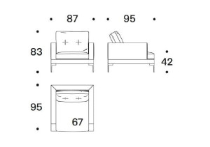 Съемное тканевое кресло с подлокотниками