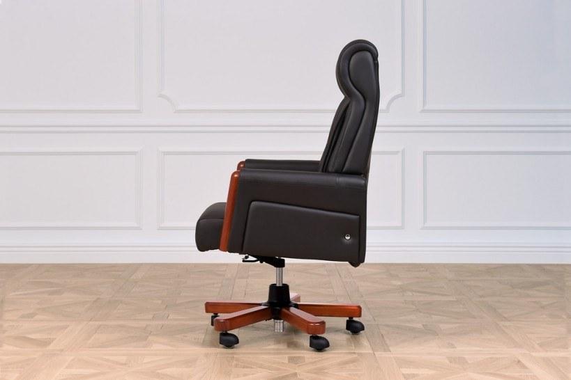 Arrediorg.it® Кожаное кресло руководителя с подлокотниками  A383 black  - Вид №2