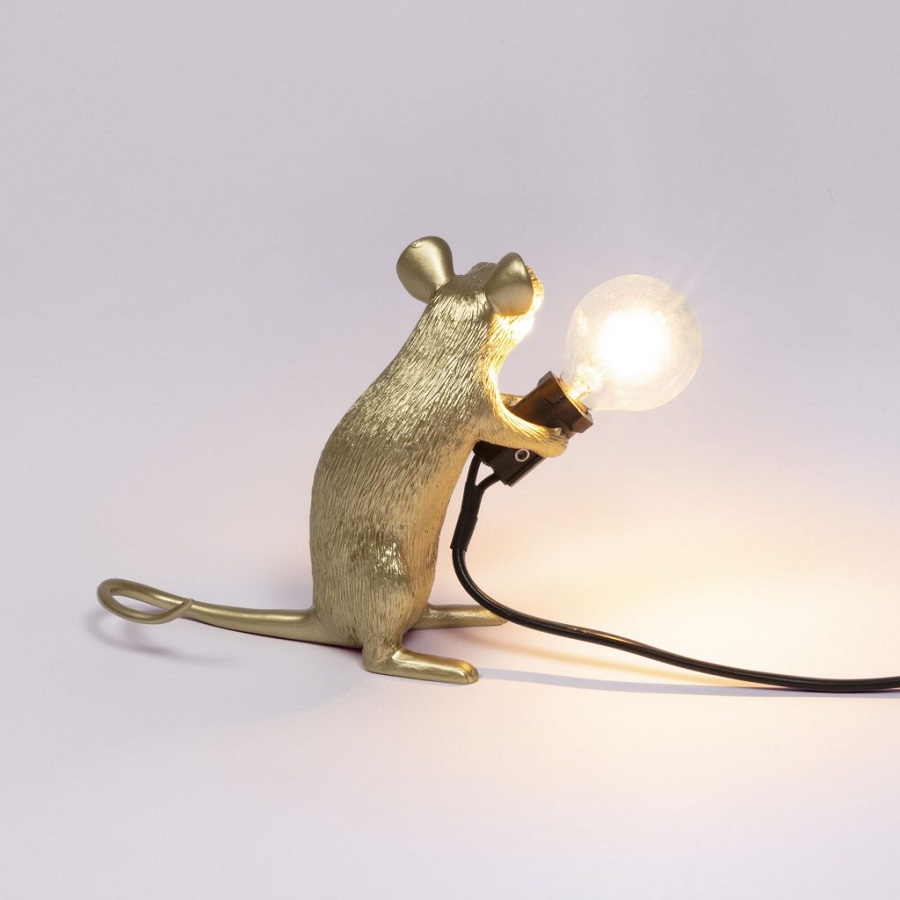 Светильник настольный Mouse Lamp Mac, золотой Seletti 14942GLD - Вид №4