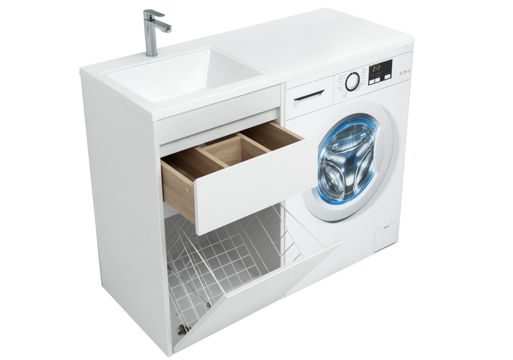 Тумба с раковиной Aquanet Токио 110 L белый (напольная, 1 ящик) 0023928900235497 - Вид №13