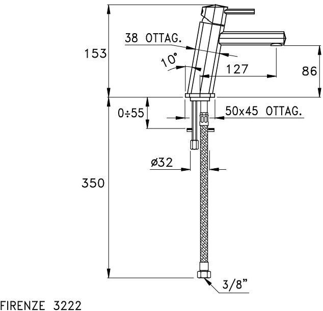 RUBINETTERIE STELLA Смеситель для умывальника Firenze 3222mc - Вид №4