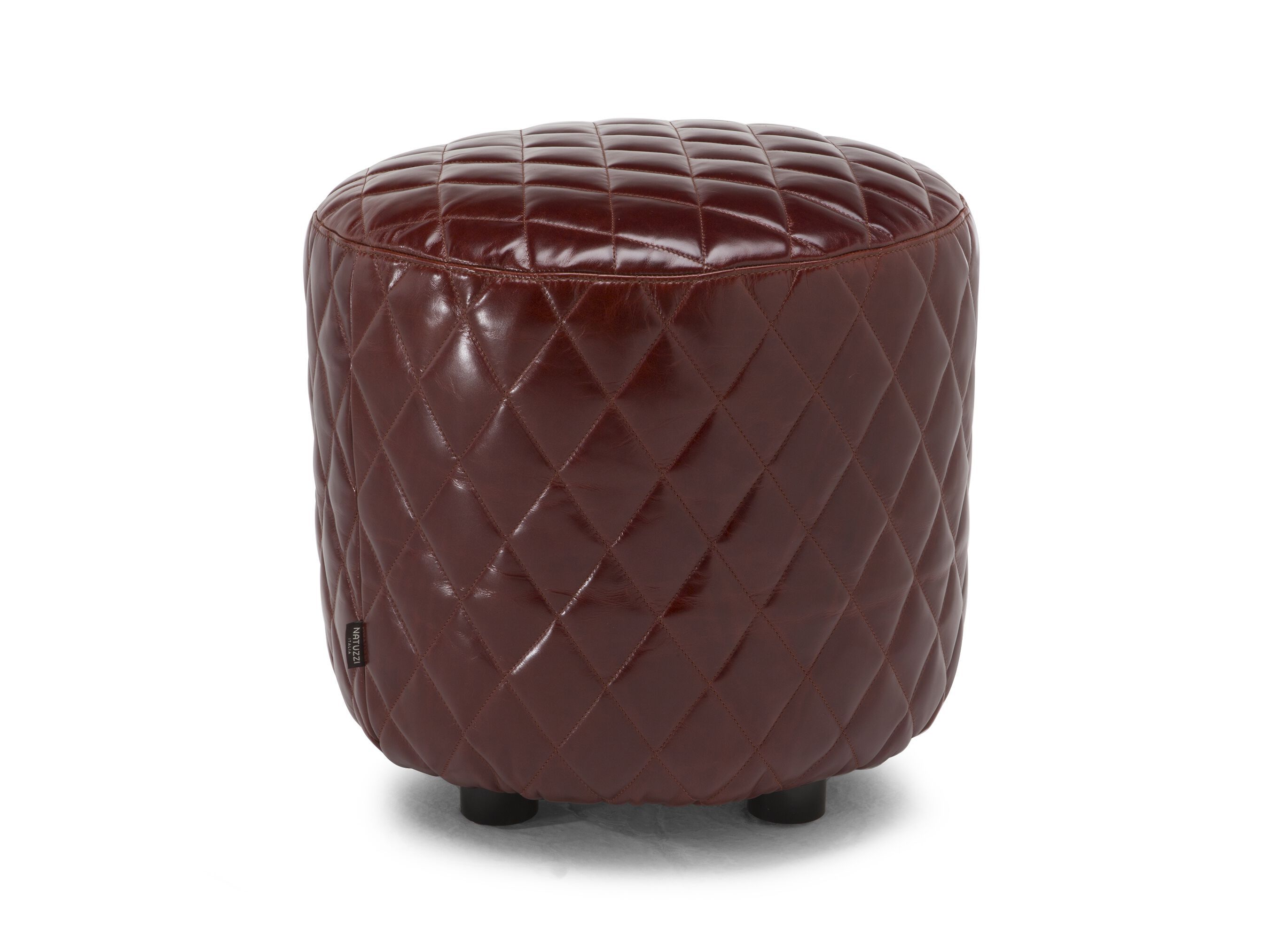 Круглый пуф из кожи Natuzzi Italia Melpot ARCH-00088252