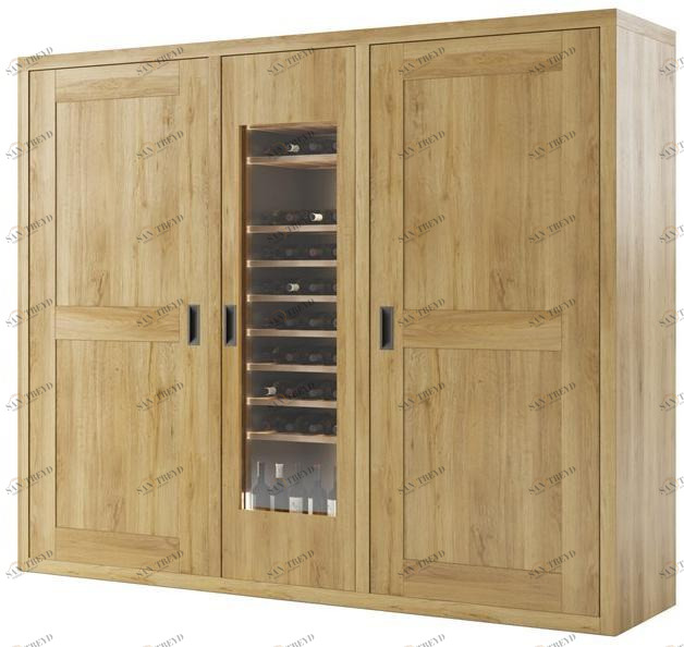 DWFI Барный шкаф из фанерованной древесины со встроенным освещением  00002244 