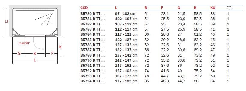 Стеклянная нишевая душевая кабина с распашной дверью INDA® Claire design ARCH-00069118 - Вид №3