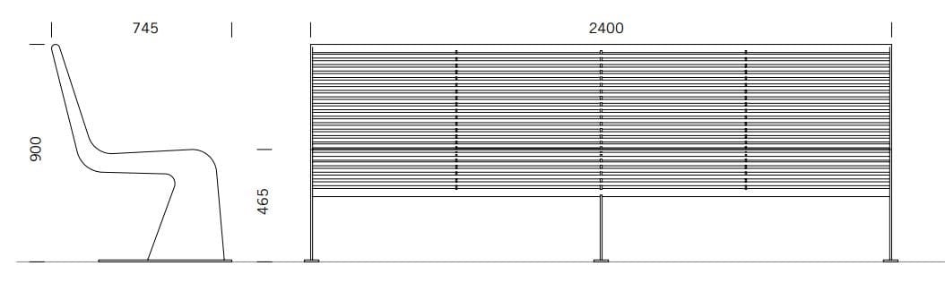 Скамья из нержавеющей стали с подлокотниками BENKERT BANKE Siardo ARCH-00065529 - Вид №2