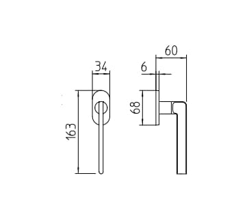 Латунная оконная ручка DK Mandelli1953 Grint ARCH-00048972 - Вид №2