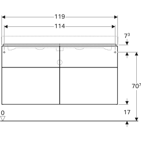 841421000 Шкафчик для раковины Geberit iCon, с четырьмя выдвижными ящиками Geberit  - Вид №3