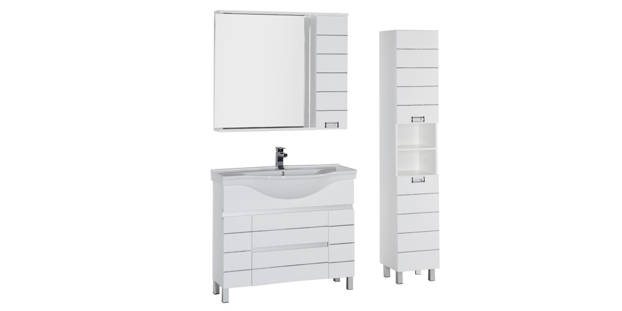 Комплект мебели Aquanet Доминика 100 белый 00172409 - Вид №1