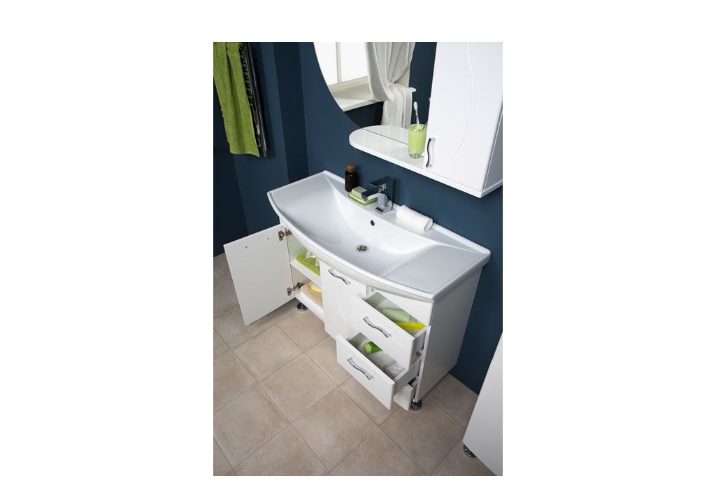 Тумба с раковиной Aquanet Моника 105 белый 0018677200184263 - Вид №6