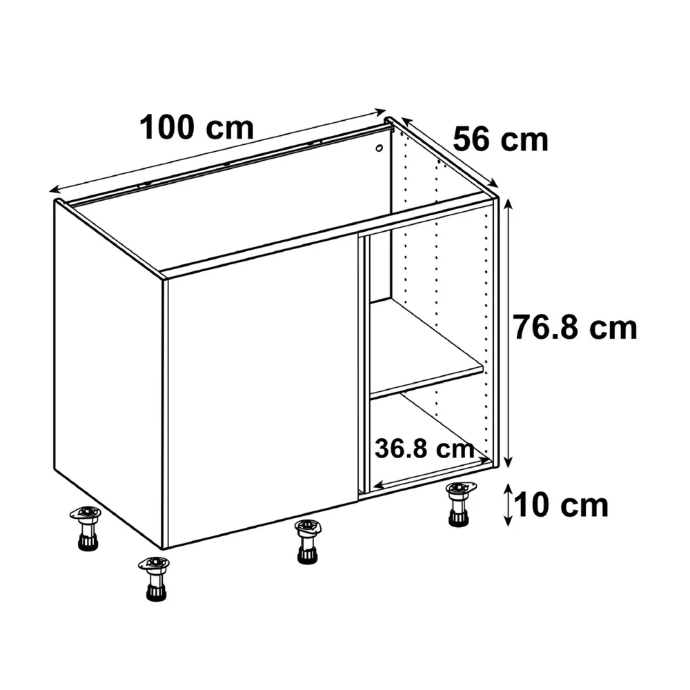 Каркас напольный Delinia ID 100x76.8x56 см, ЛДСП, цвет белый 82000316 STLM-2046221  - Вид №1