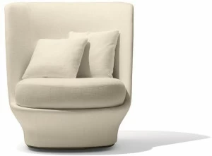 Giorgetti Вращающееся кресло из ткани с высокой спинкой