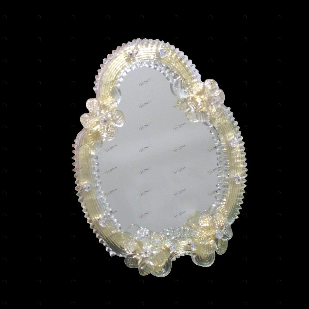 1650 ORIGINALMURANOGLASS Настольное Венецианское Зеркало - Император Максимилиан - Цветы - Муранское стекло  см 