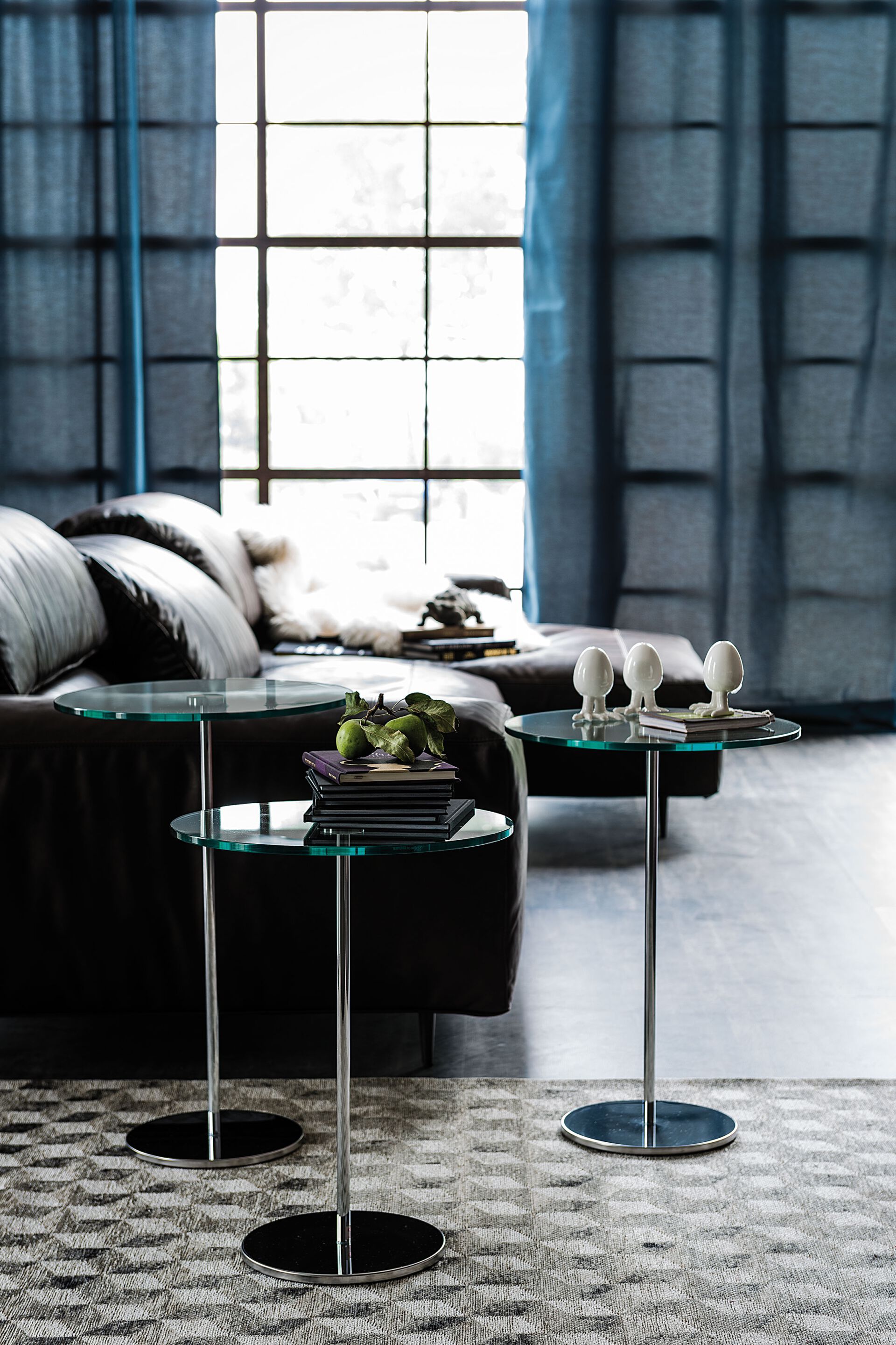 Круглый журнальный столик из нержавеющей стали и хрусталя Cattelan italia GLISS ARCH-00110301 - Вид №1