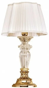 Possoni Illuminazione Настольная лампа из чистого золота со стеклом и абажуром Charlotte 4795/lp