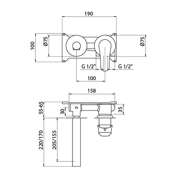 Смеситель для раковины E-PLUS GRB MIXERS 35537320 - Вид №1