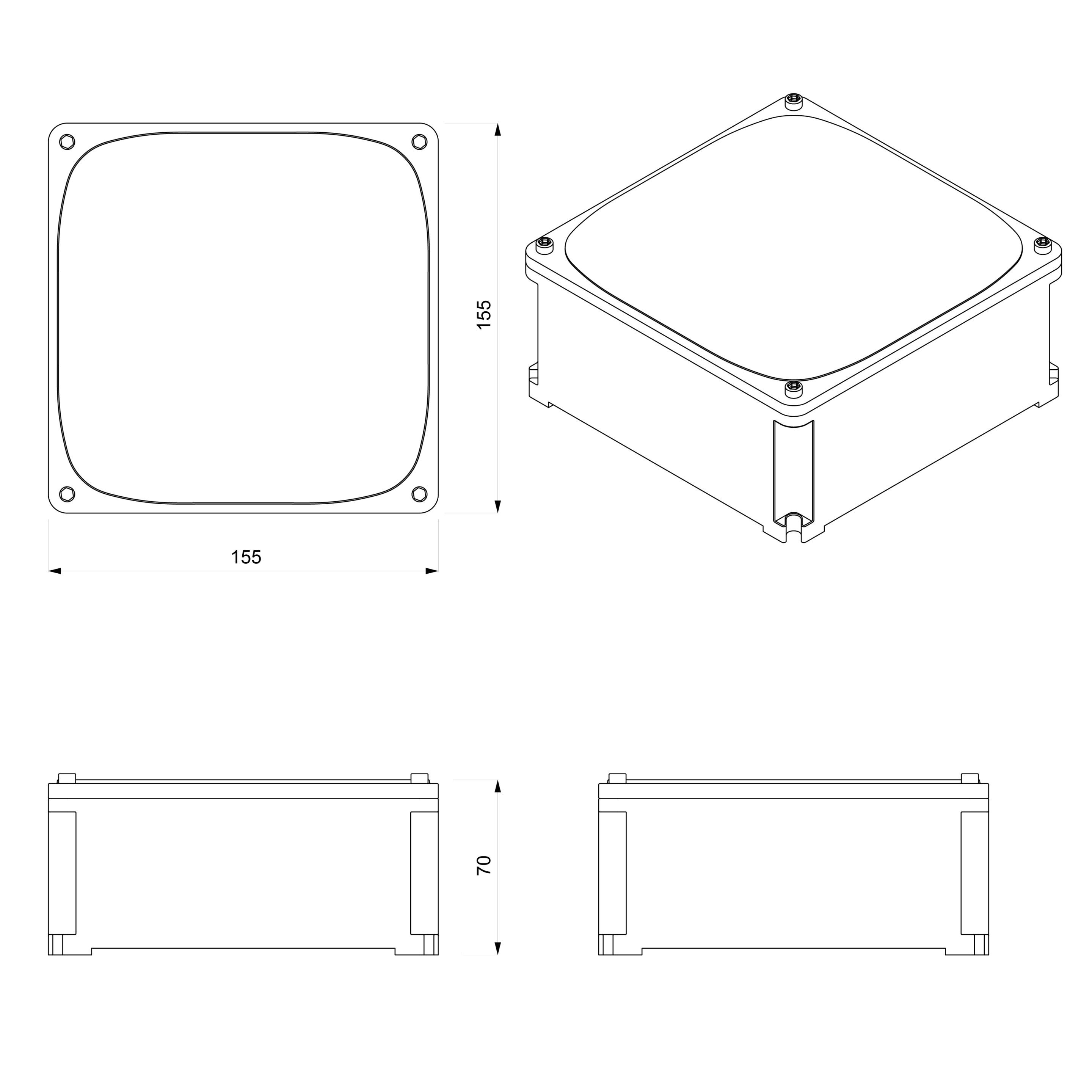 Медная алюминиевая распределительная коробка для электрической системы Genuit медь ARCH-00002186 - Вид №2