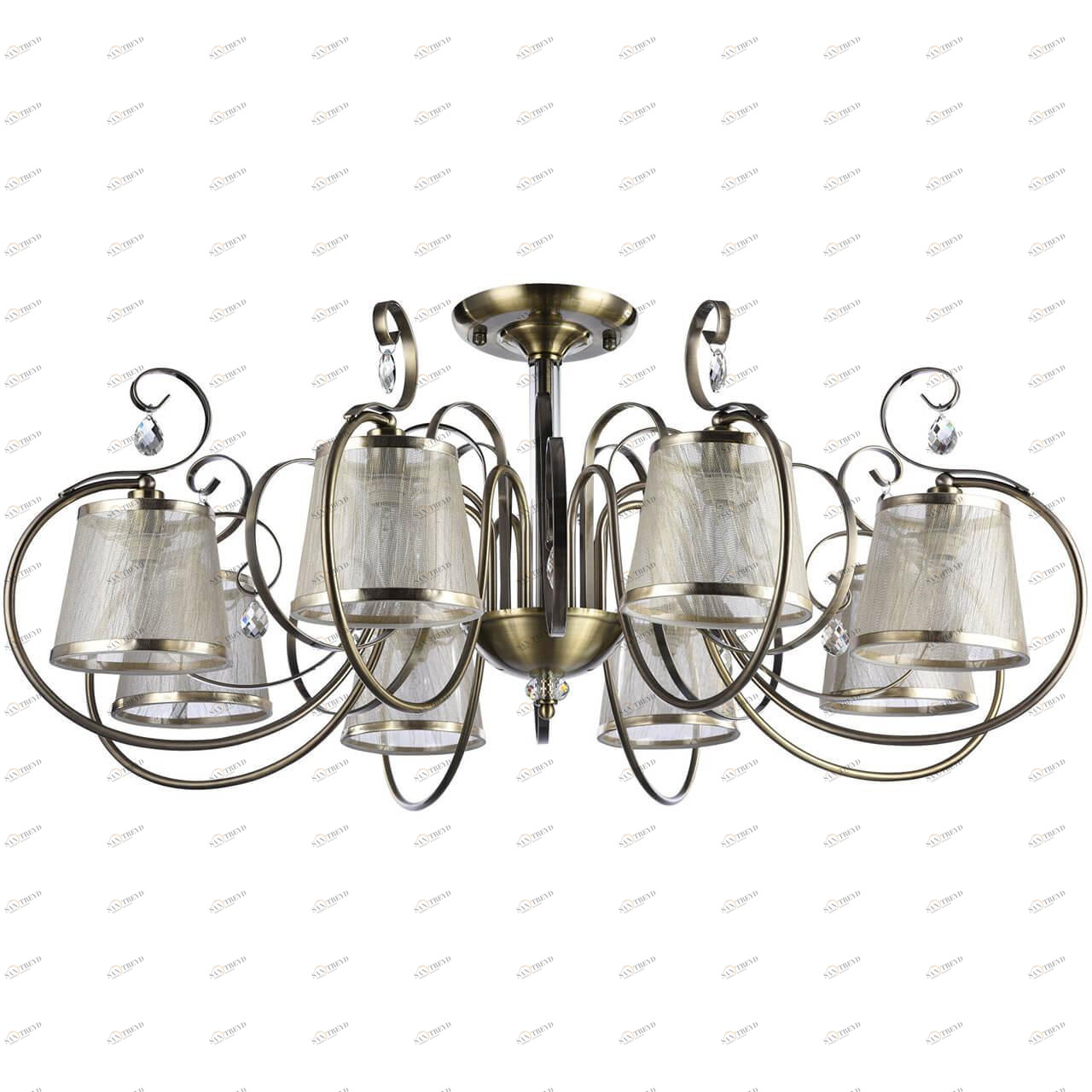 Потолочная люстра Freya Simone FR2020-CL-08-BZ FREYA ДИЗАЙНЕРСКИЕ, SIMONE BRONZE 187913 Бежевый 