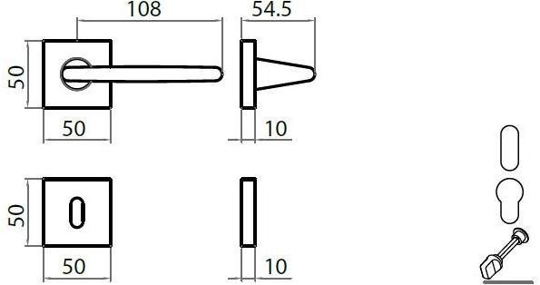 GHIDINI Ручка из латуни на розетке с замком sun-id-1411793 - Вид №2