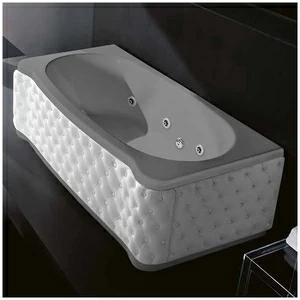 Ванна Gruppo treesse New Classic Young STX-V674B-SX-KBS-SE серая с гидромассажем и дезинфекцией прямоугольная левая белая кожа