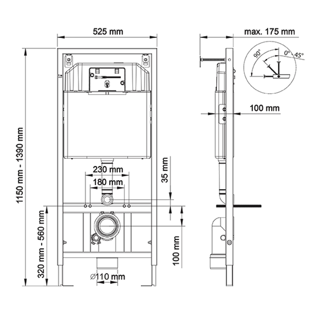 Инсталляция для унитазов Novum L2 с кнопкой цвет матовый хром 84705115 STLM-2067616 BERGES WASSERHAUS  - Вид №3