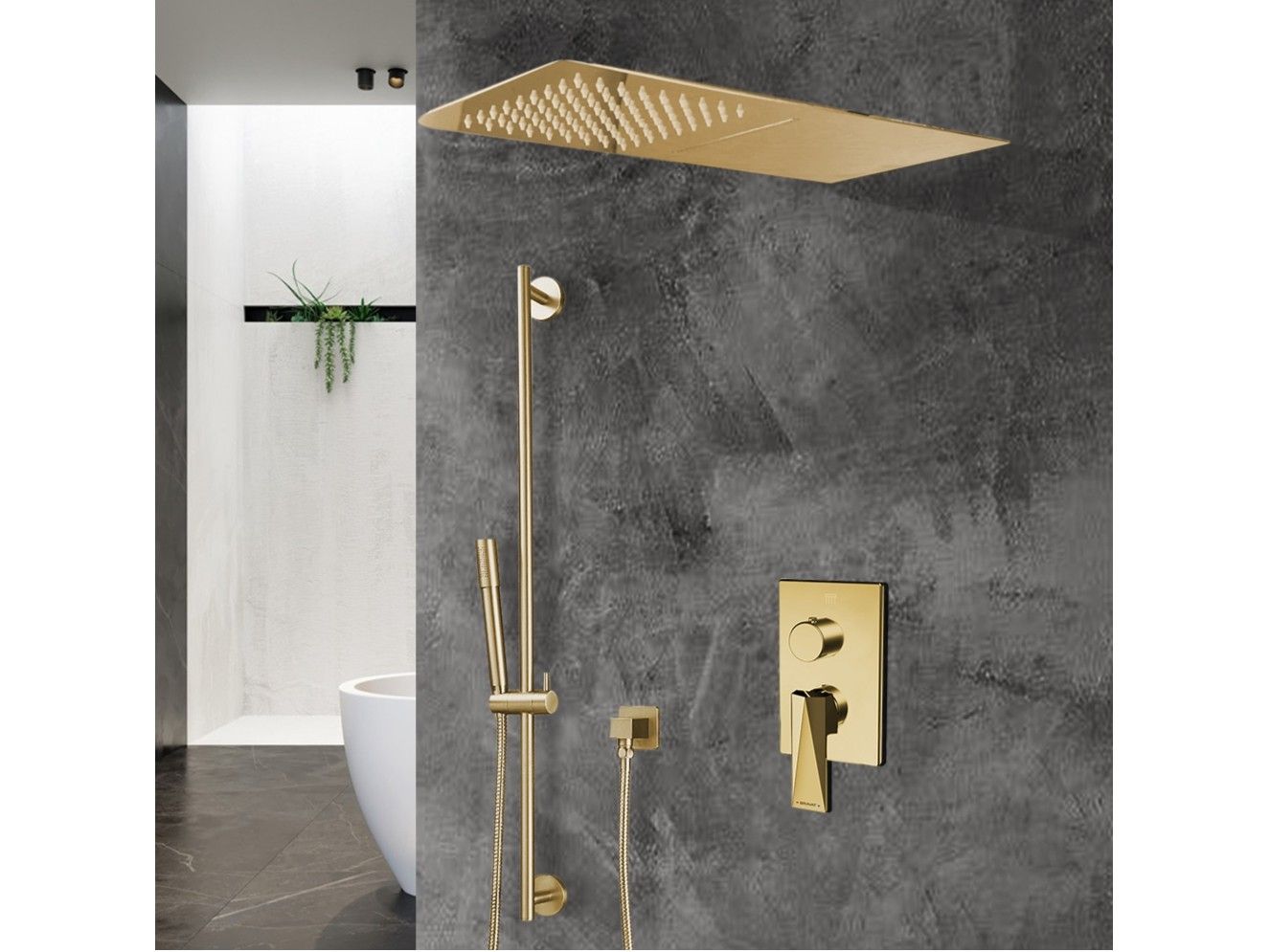 Латунь термостатический смеситель для душа с душем Fontana Showers FS1052 / FS1077 ARCH-00025037