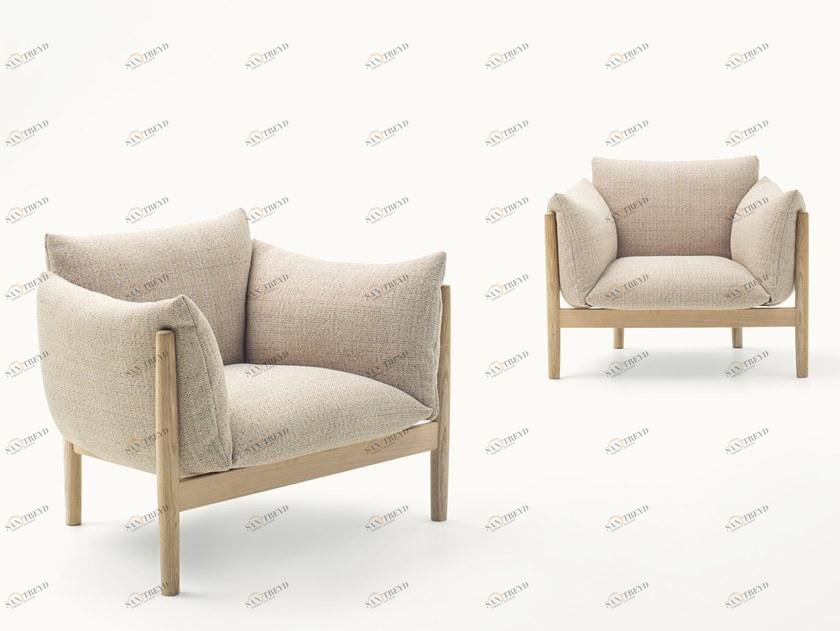 Paola Lenti Кресло из ткани со съемным чехлом с подлокотниками sun-id-1352030