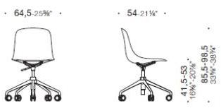 ESTEL GROUP Регулируемое по высоте офисное кресло из полипропилена на колесиках Shell sun-id-1369150 - Вид №2