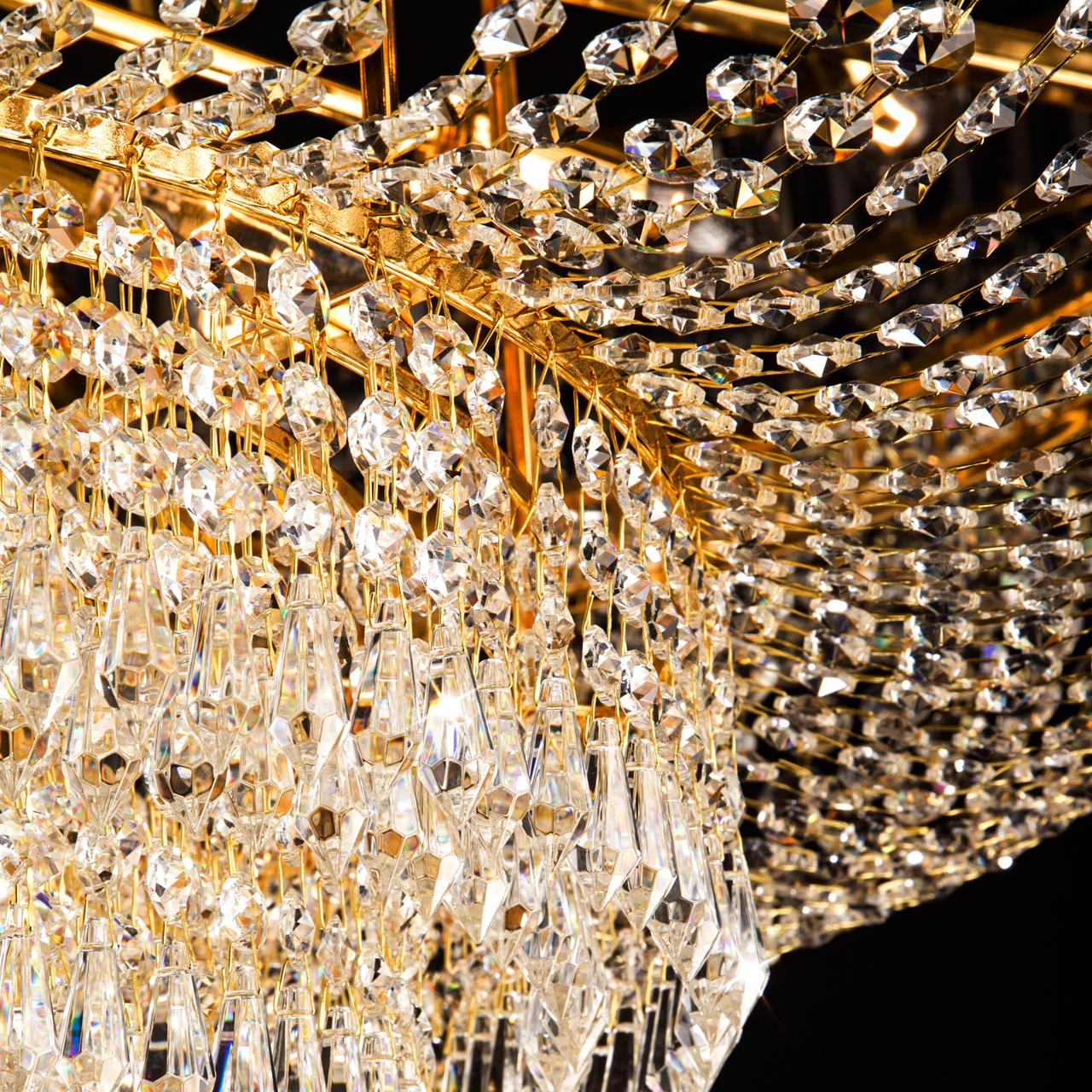 Люстра хрустальная потолочная золото Bogates Solara 360 Strotskis BOGATES ДИЗАЙНЕРСКИЕ, SOLARA 00-3833532 Золото;прозрачный  - Вид №2