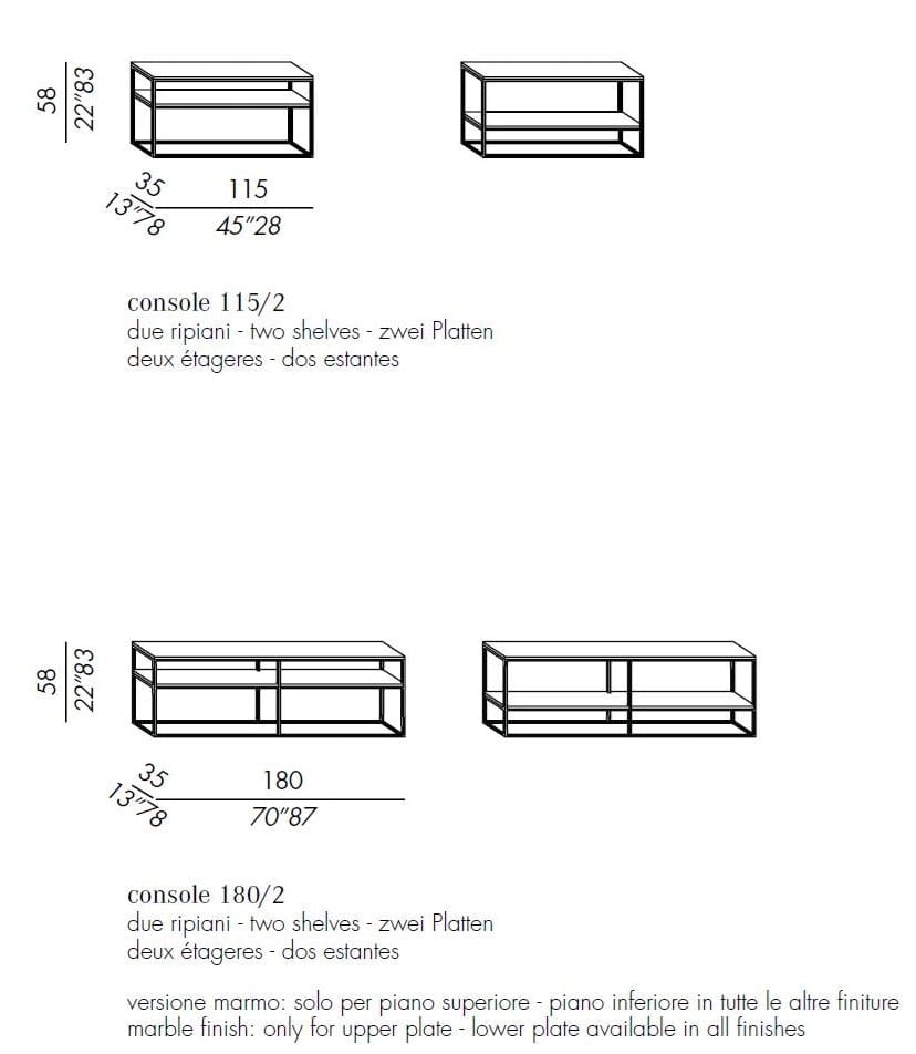 Деревянная прямоугольная консоль с полками Meridiani Hardy ARCH-00036142 - Вид №4