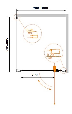 Душевой уголок CEZARES RELAX-AHA-1-100/80-P-Bi - Вид №2