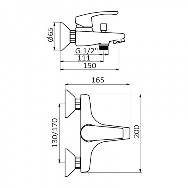 Смеситель для ванны TEN PRO GRB MIXERS 10228500  - Вид №1