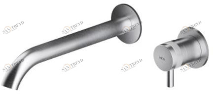 MGS Смеситель для умывальника настенный из нержавеющей стали на 2 отверстия Ergon sun-id-1454857