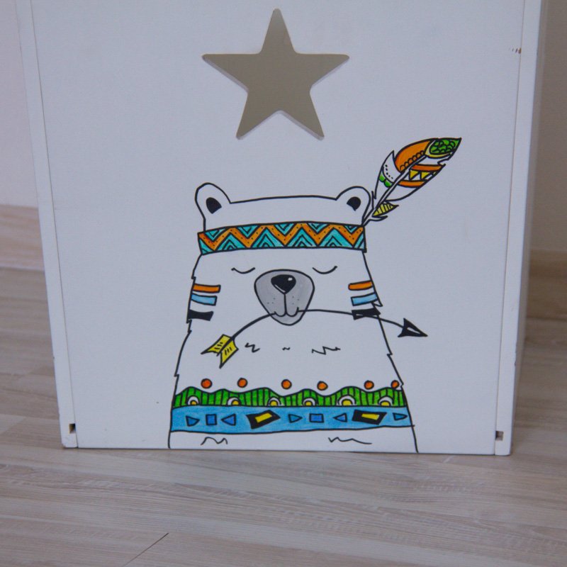 Деревянный ящик для игрушек бирюзовый с облачком VAMVIGVAM  282054 Голубой Santreyd  - Вид №6