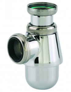 141300 000 00  Сифон для мойки, хромированный, регулируемый размер 35/90 мм, выход D 32 мм, латунь Valentin Хром