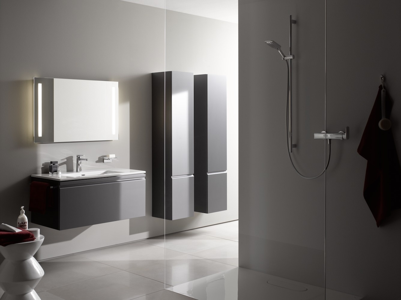 H4029501102621 Шкафчик высокий, 4 полочки стеклянные, петли справа LAUFEN PRO - Вид №14