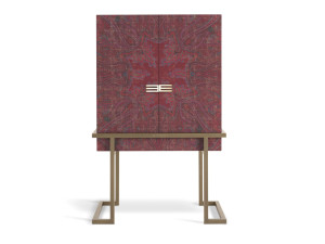 Шкаф с распашными дверцами из металла и ткани